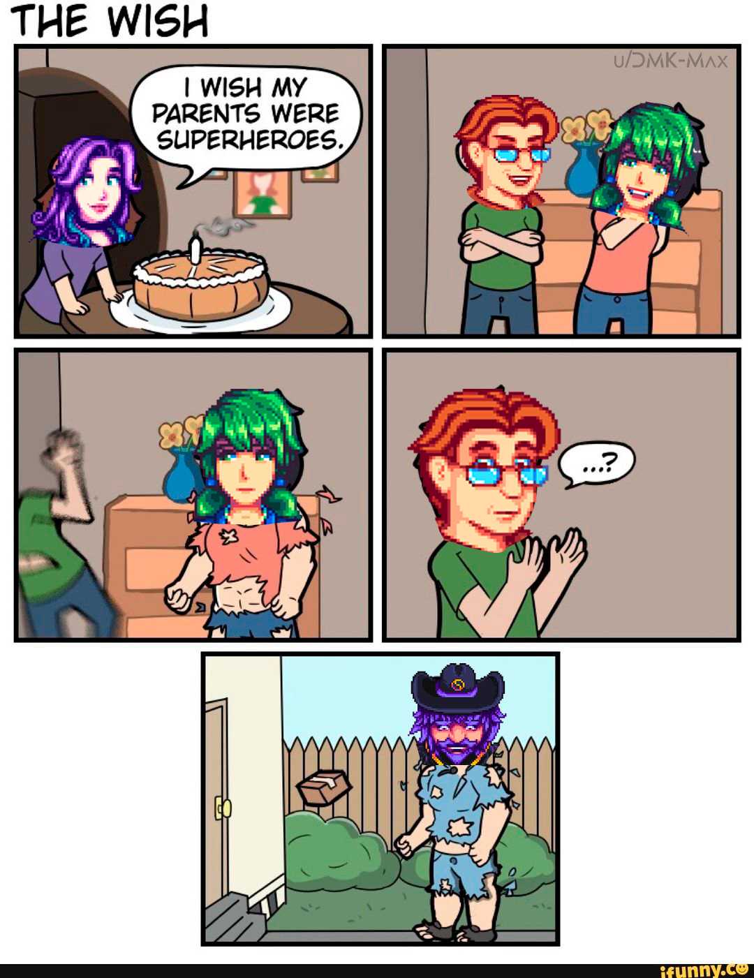 a comic strip with a comic strip of a girl and a boy eating cake