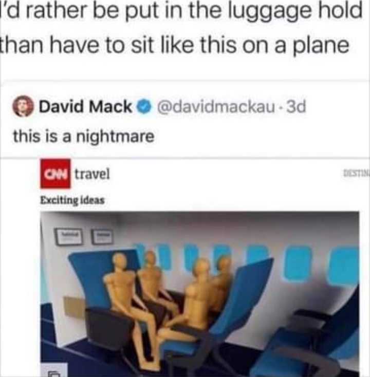 a screenshot of a twee with a picture of a man sitting in a plane