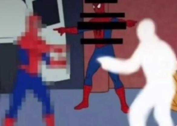 spider - man and spider - man fighting in a room with a tv