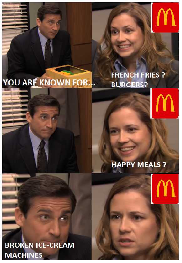 image of a woman and man with a mcdonalds sign