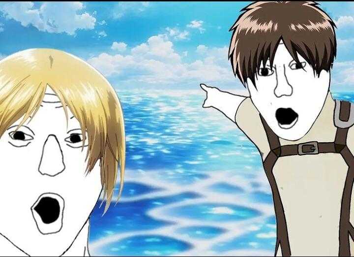 anime image of two people with their mouths open and one person with his hands out