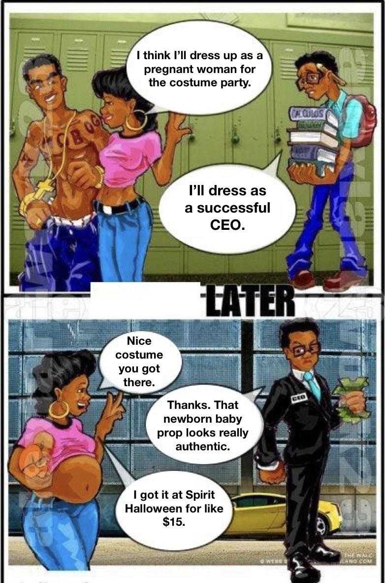 cartoon of a man and woman talking to each other about their business