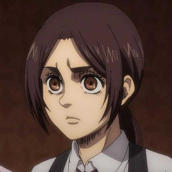 anime image of a woman with brown eyes and a tie