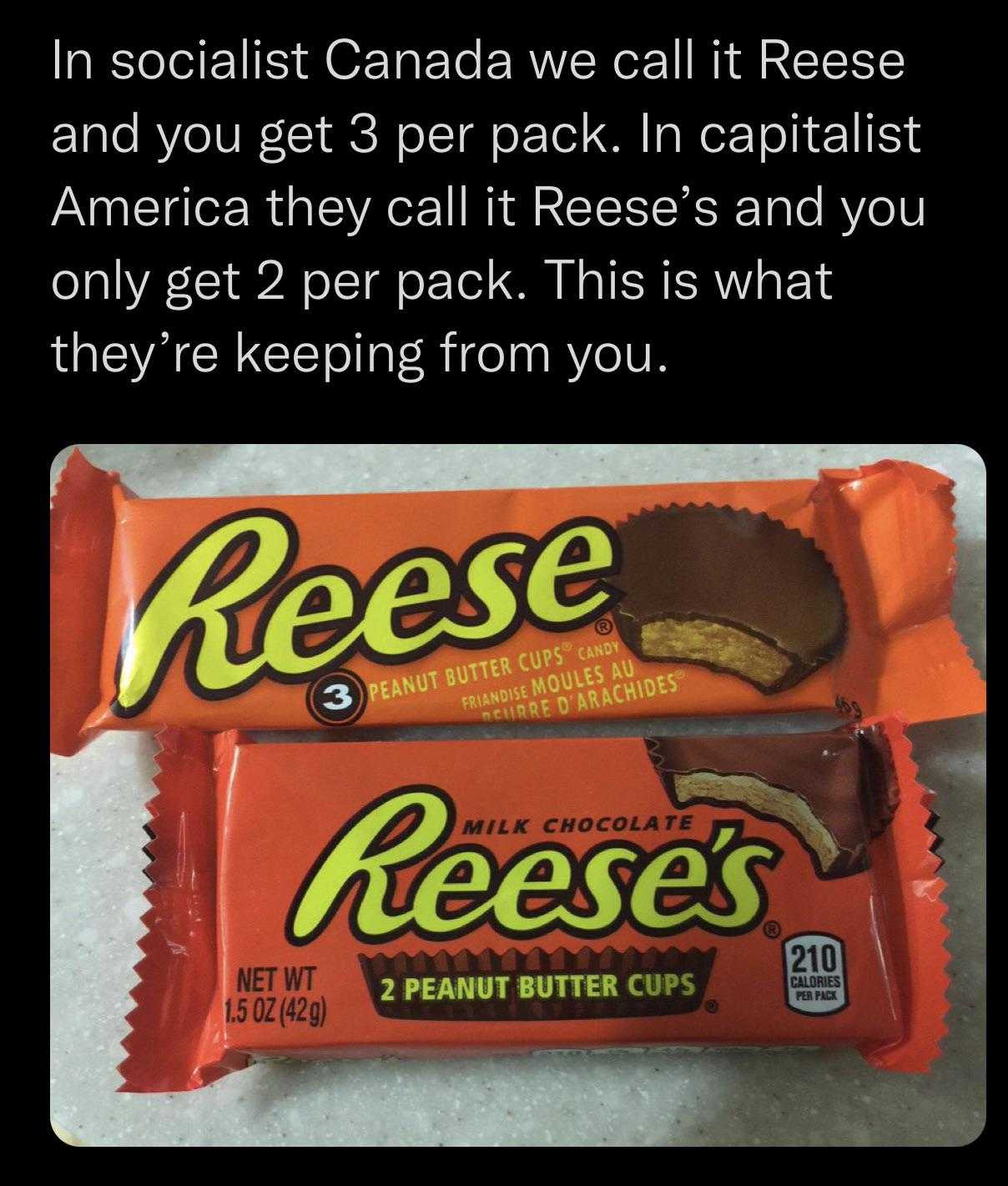 two chocolate bars with peanut butter on top of them