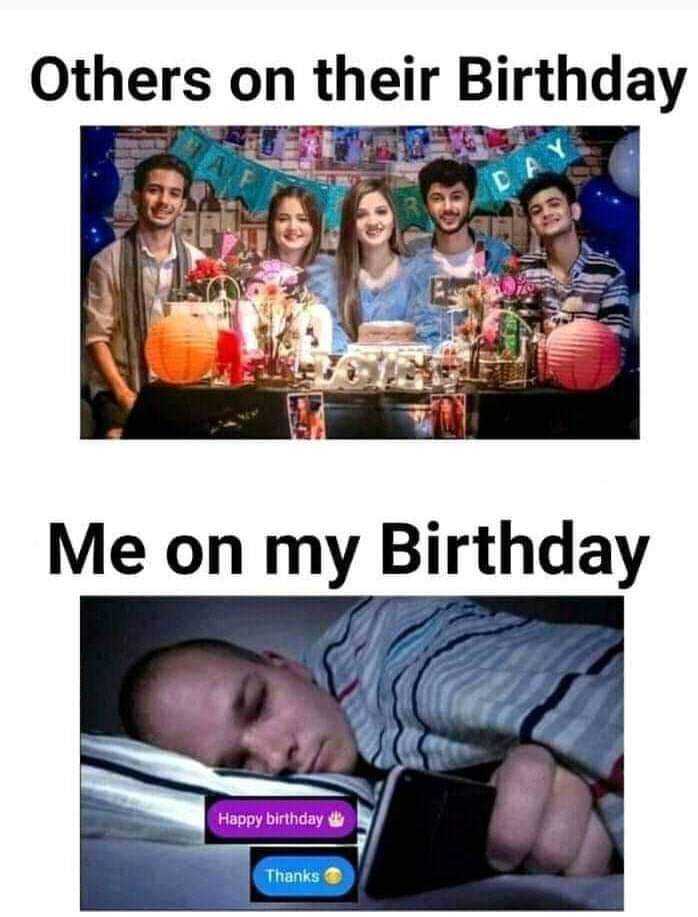 there are two pictures of a baby sleeping on a bed with a birthday cake