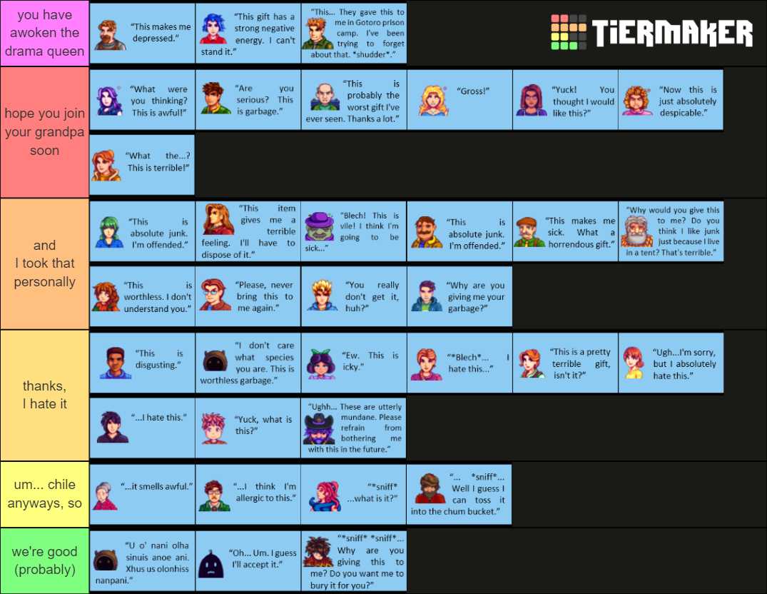 a close up of a table with a bunch of different characters