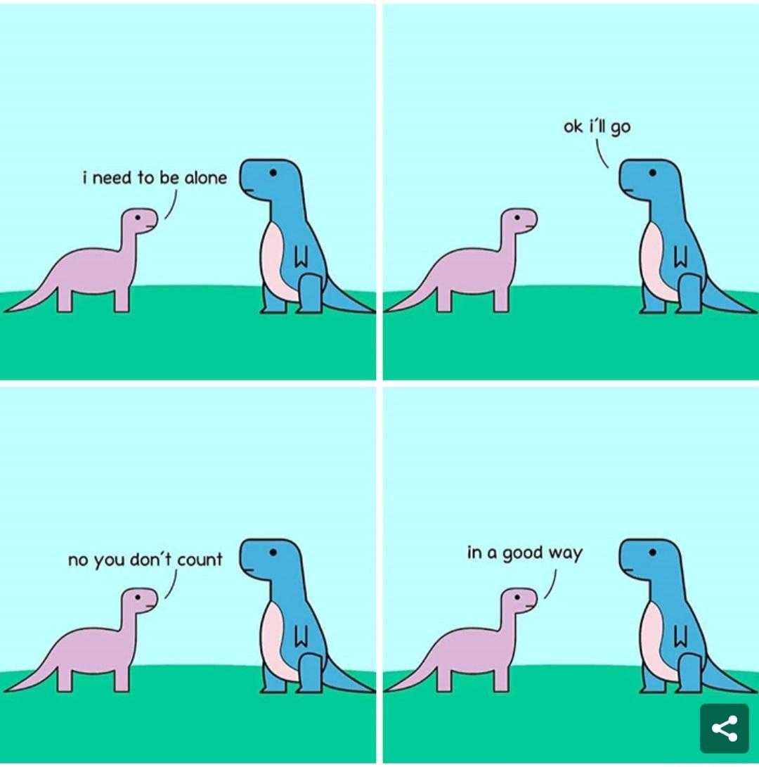 a cartoon of a couple of dinosaurs that are talking to each other