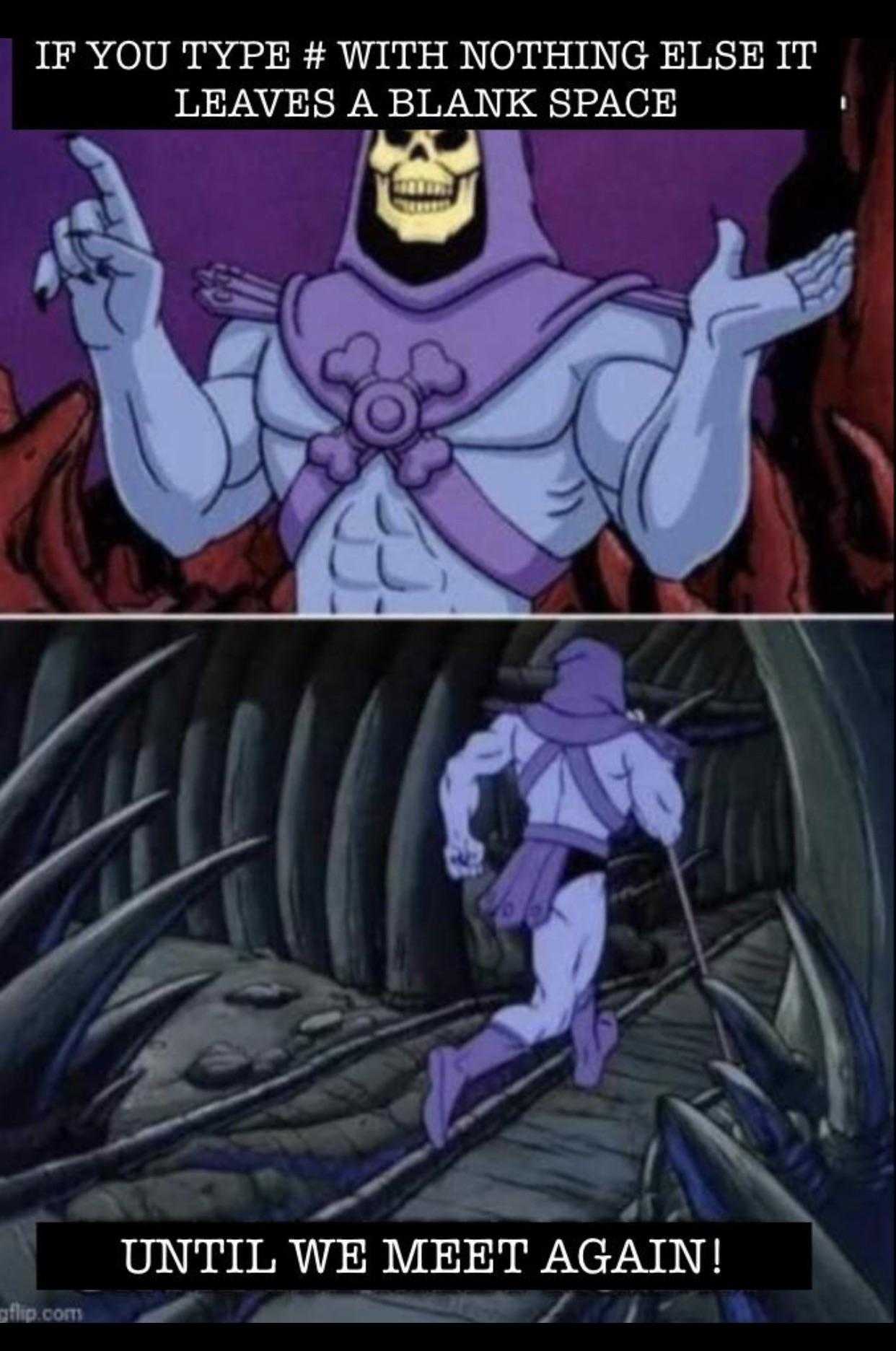 a cartoon picture of a man in a purple outfit and a skeleton in a purple outfit