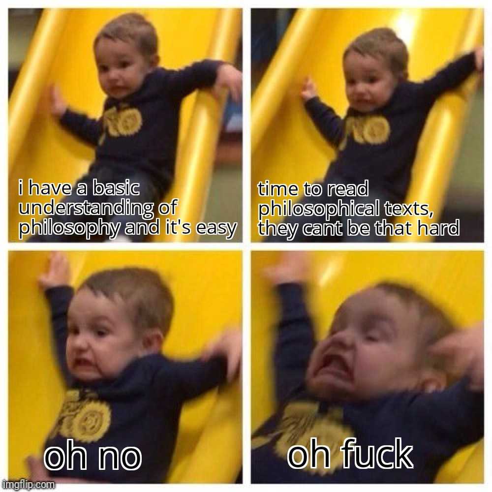 toddler on a slide with caption of a funny joke