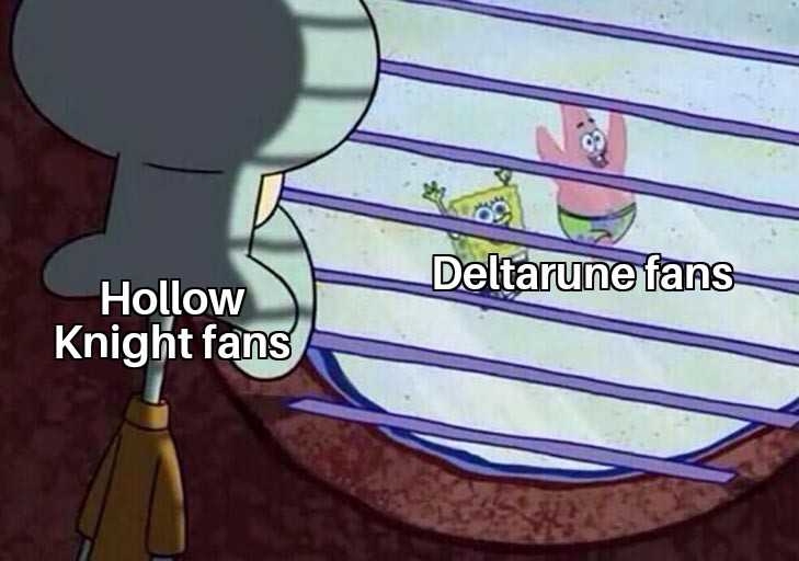 a cartoon character with a caption that reads hollowy, deltarune fans knight tans