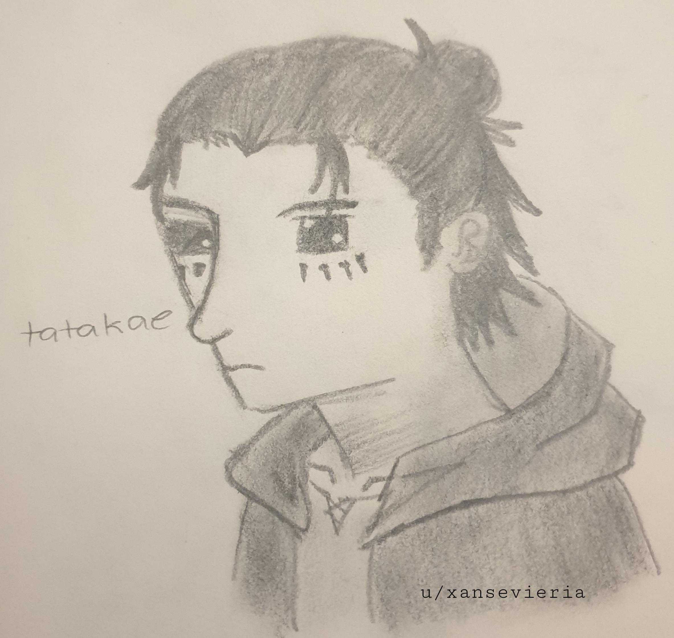 drawing of a boy with a sad face and a sad expression