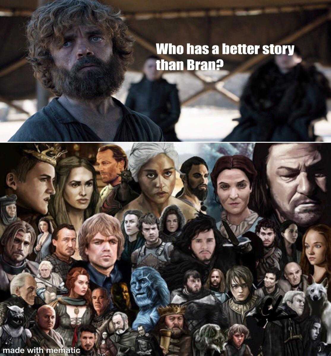 a collage of the characters of game of thrones and the characters of the tv series