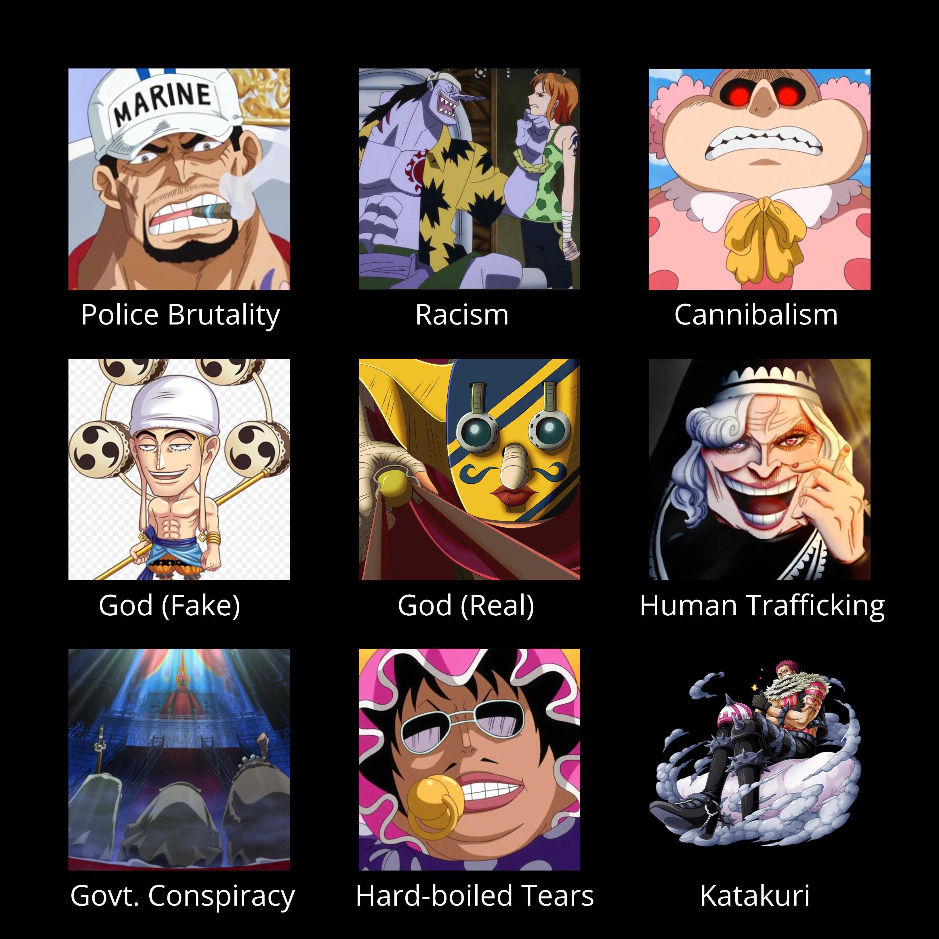 a close up of a cartoon picture of many different characters