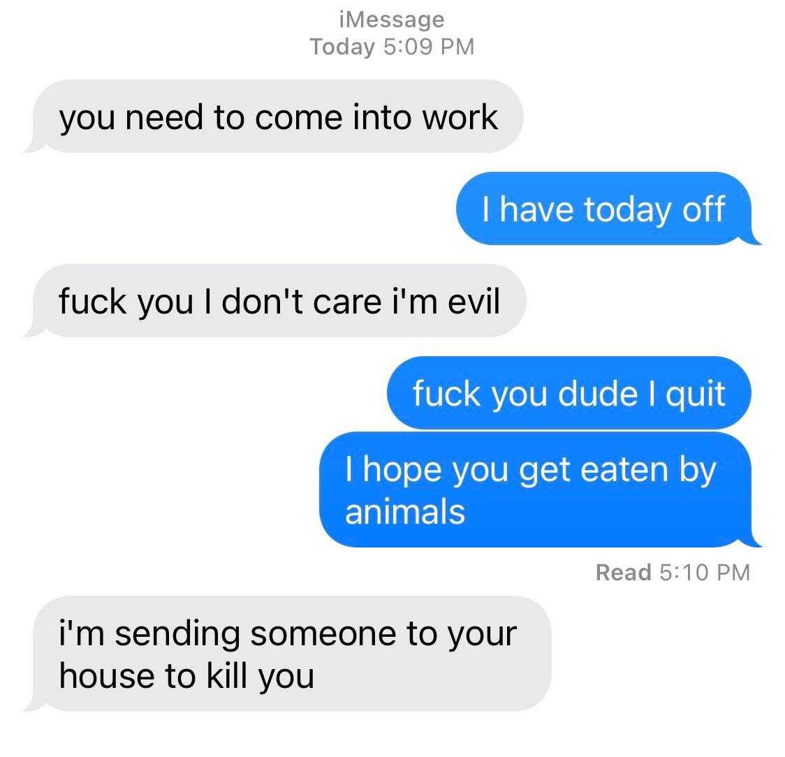 a close up of two texts from a woman who is texting