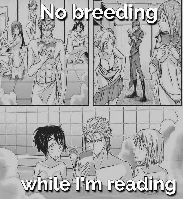 anime comics with a picture of a man and woman in a bathtub