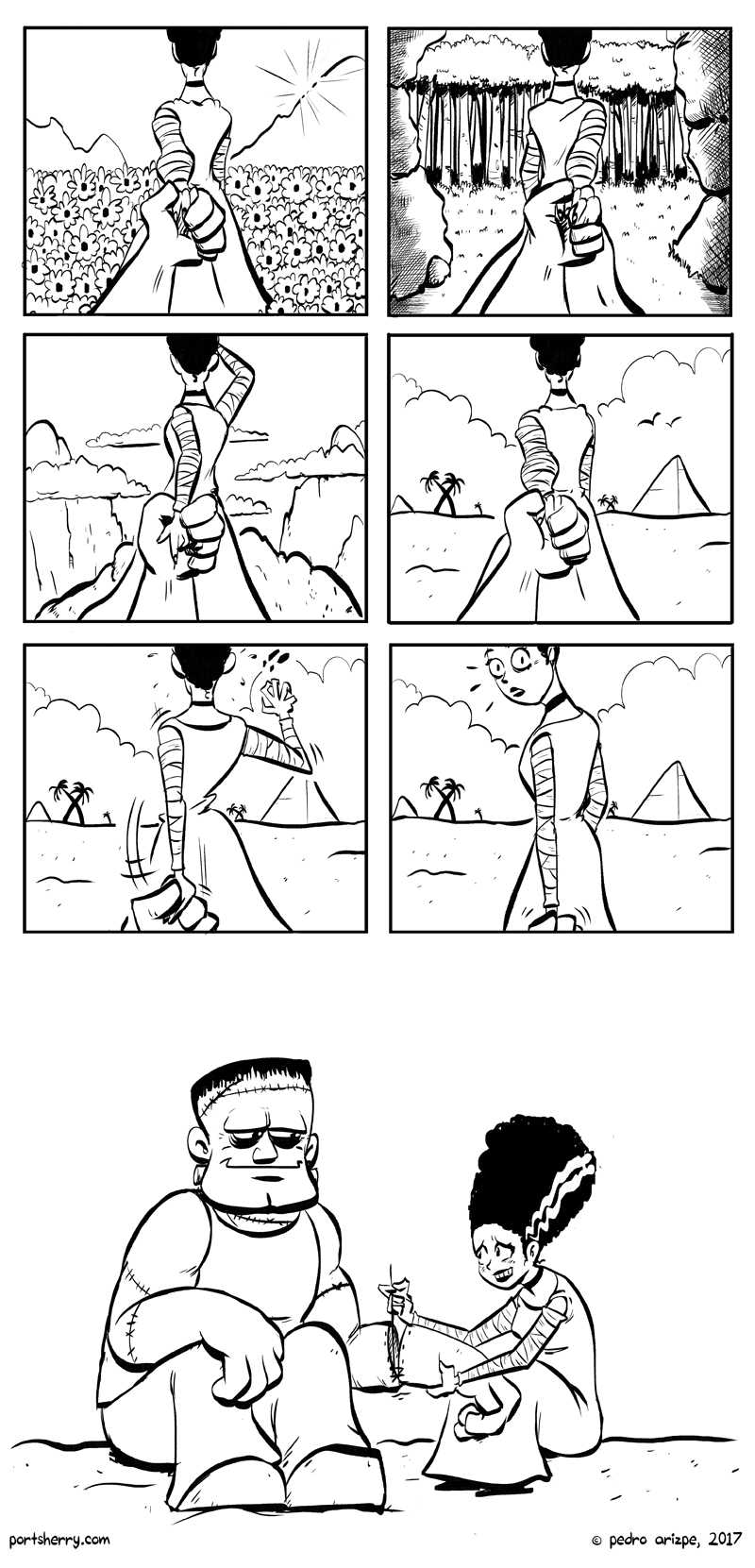 a comic strip with a cartoon of a man and a woman