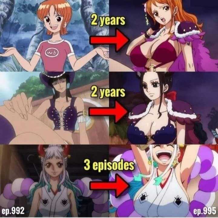 a picture taken from a cartoon shows the differences between two anime characters