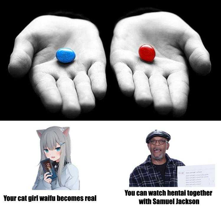 two pictures of a person holding a pill in their hands