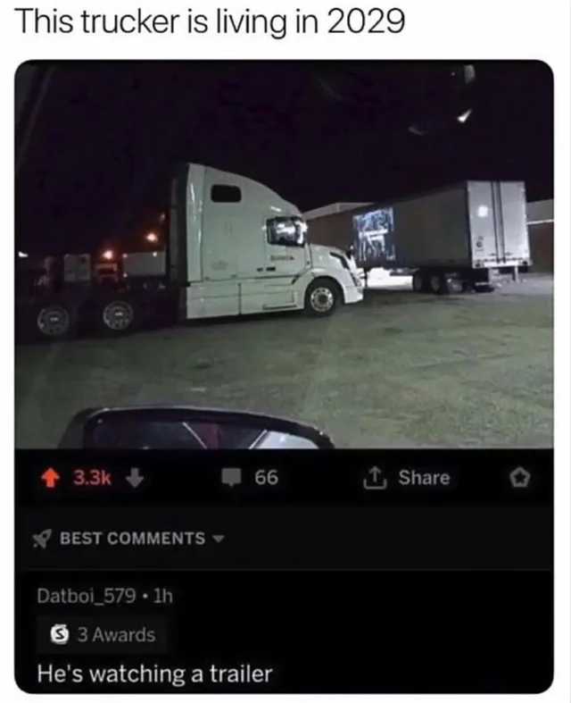 a screenshot of a truck driving in a parking lot at night