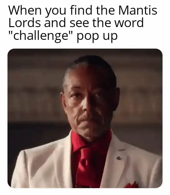 man in a white suit and red tie with words on it