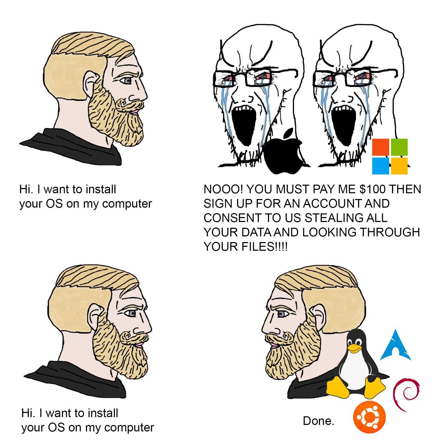 there are four different pictures of a man with a beard