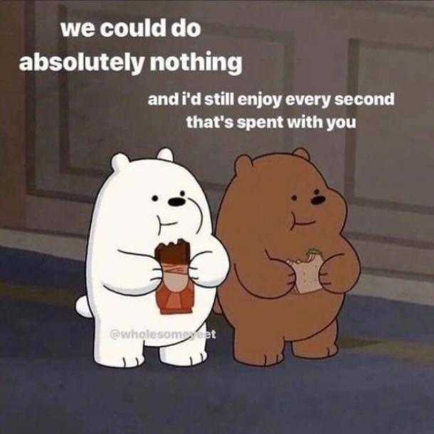 cartoon of a bear and a bear eating a donut