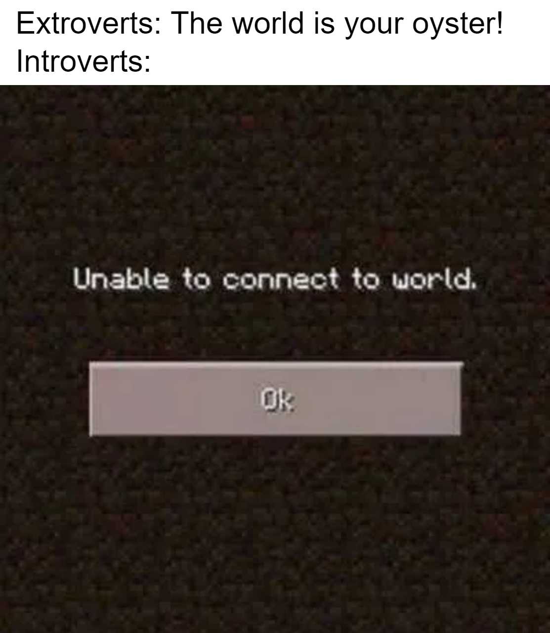 a screenshot of a computer screen with a text that reads, ' extroverts the world is