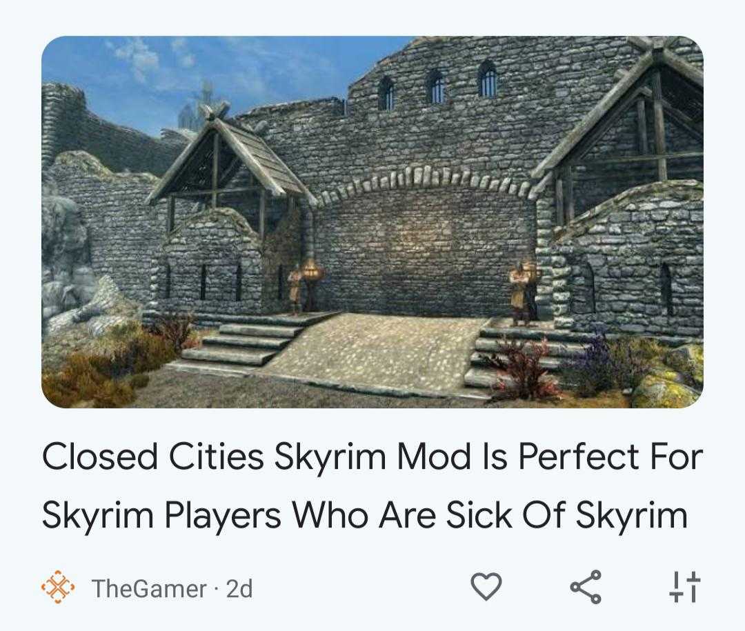 a screenshot of a building with a sign that says closed cities skyrim mod is perfect for skyrim players who are sick of skyrim