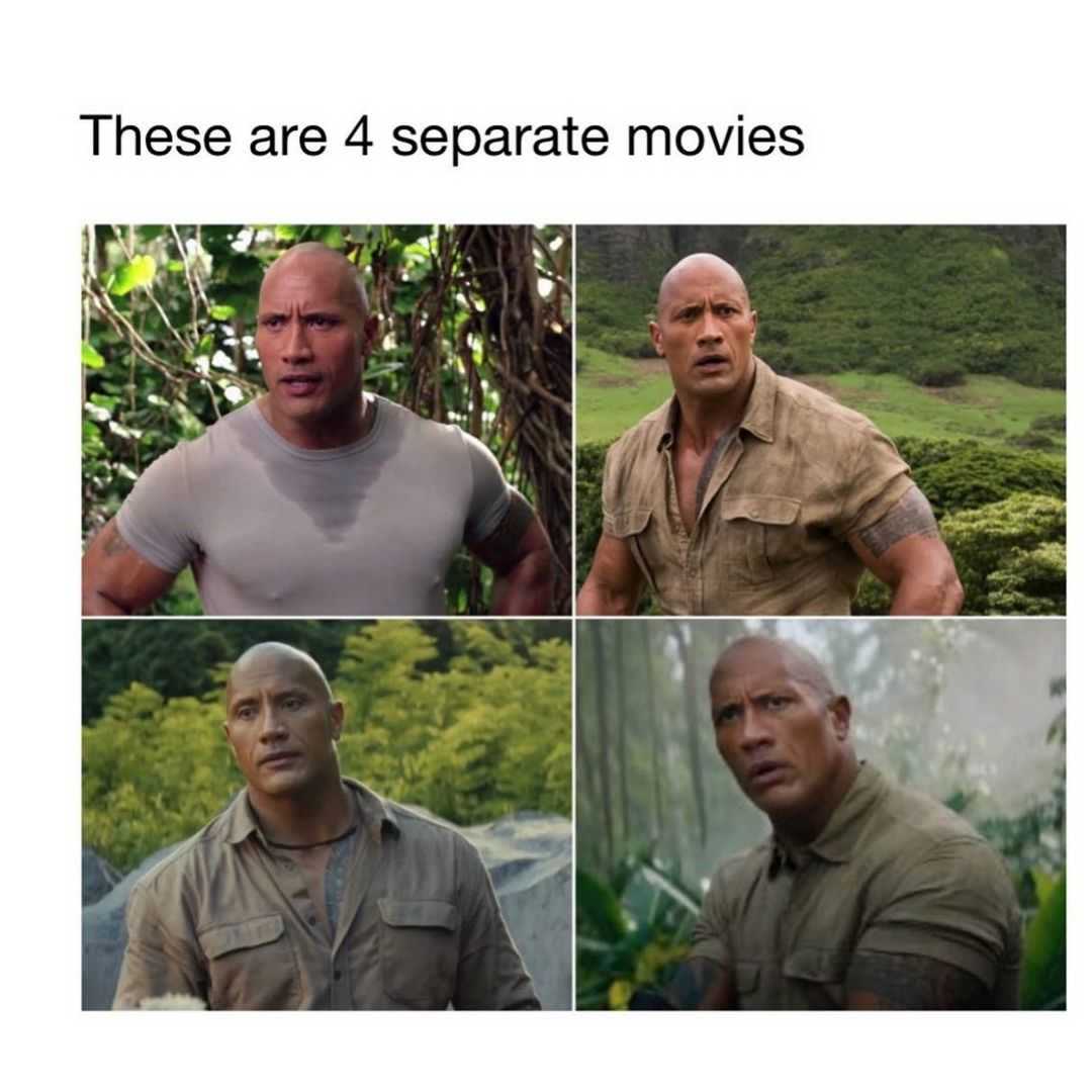 a group of pictures of the rock in different poses