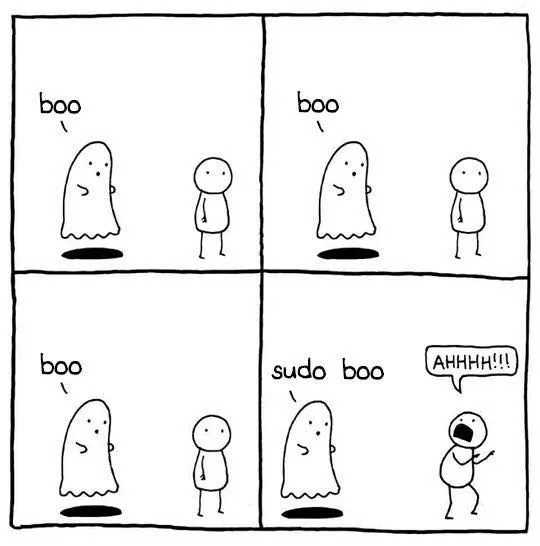 a comic strip with a cartoon of a ghost and a person