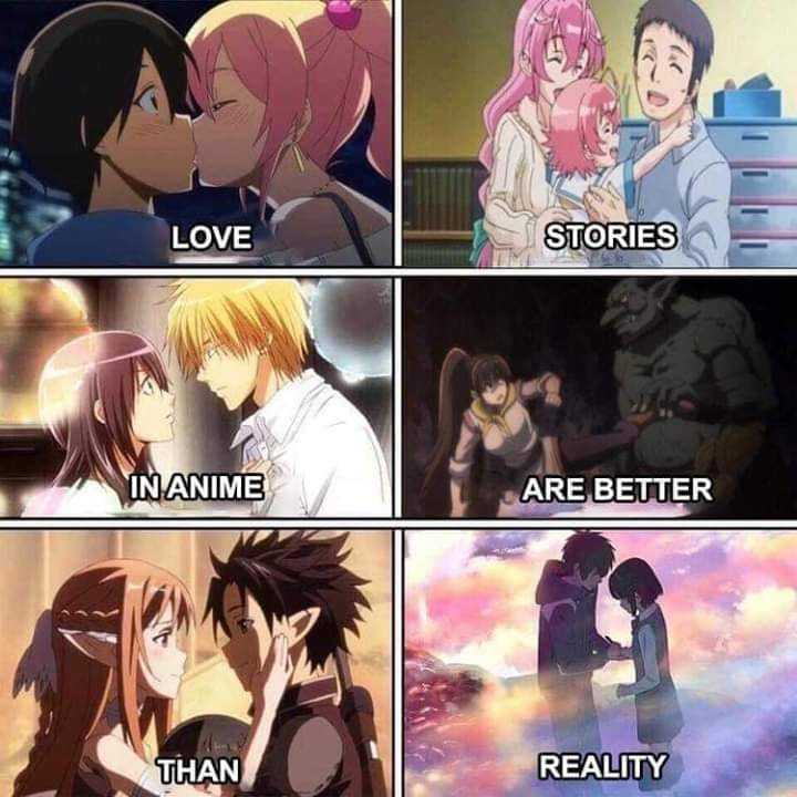 a bunch of anime characters that are sharing a kiss