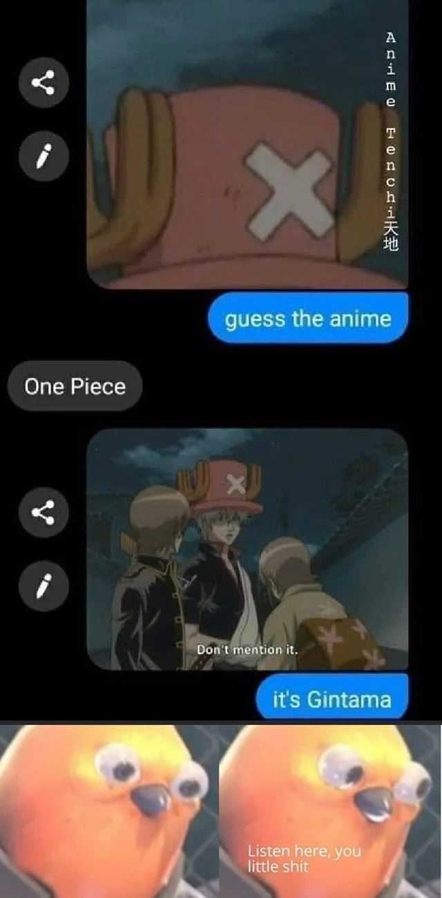 a screenshot of a cartoon character with a caption of a one piece