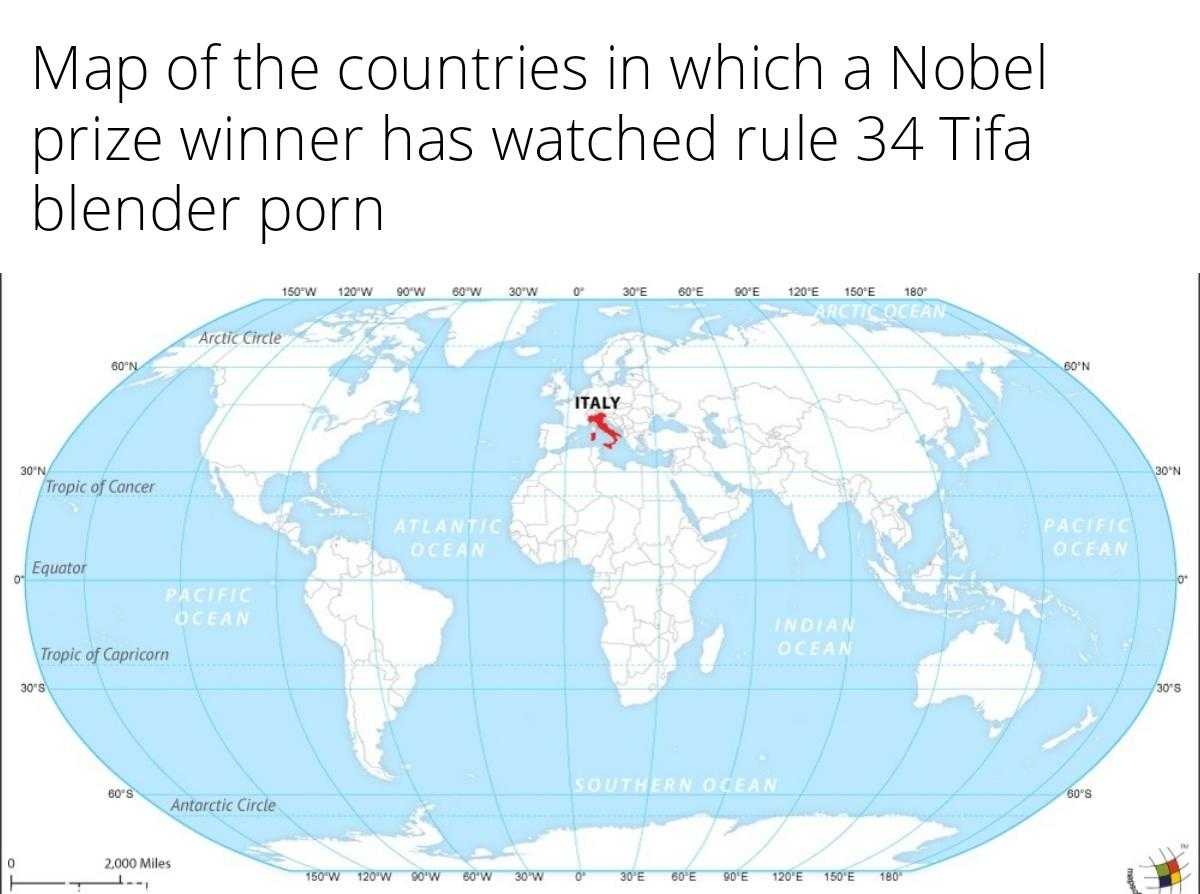 a map of the countries in which a nobel prize winner has watched rule 34 tifa blender porn