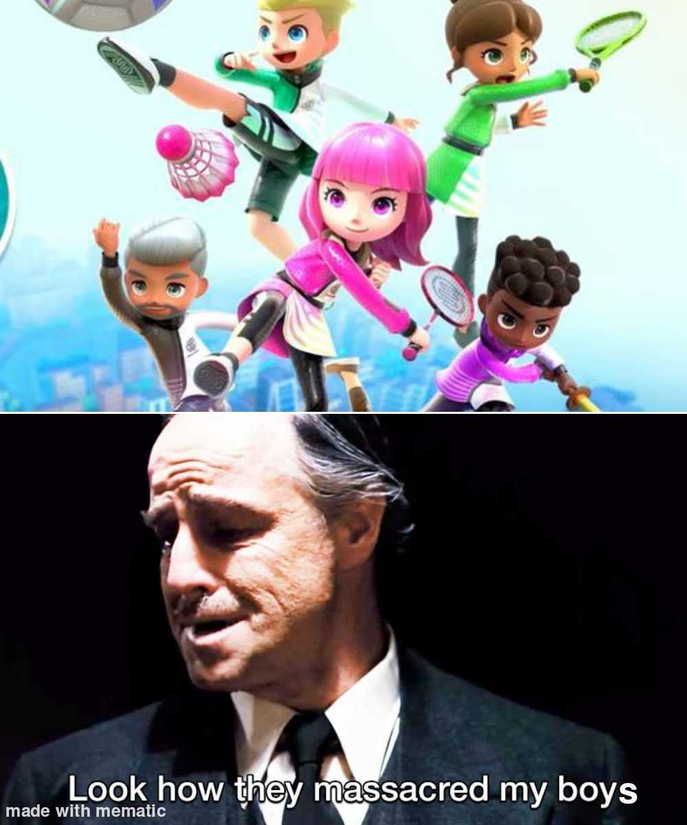 a close up of a person in a suit and tie with a bunch of cartoon characters