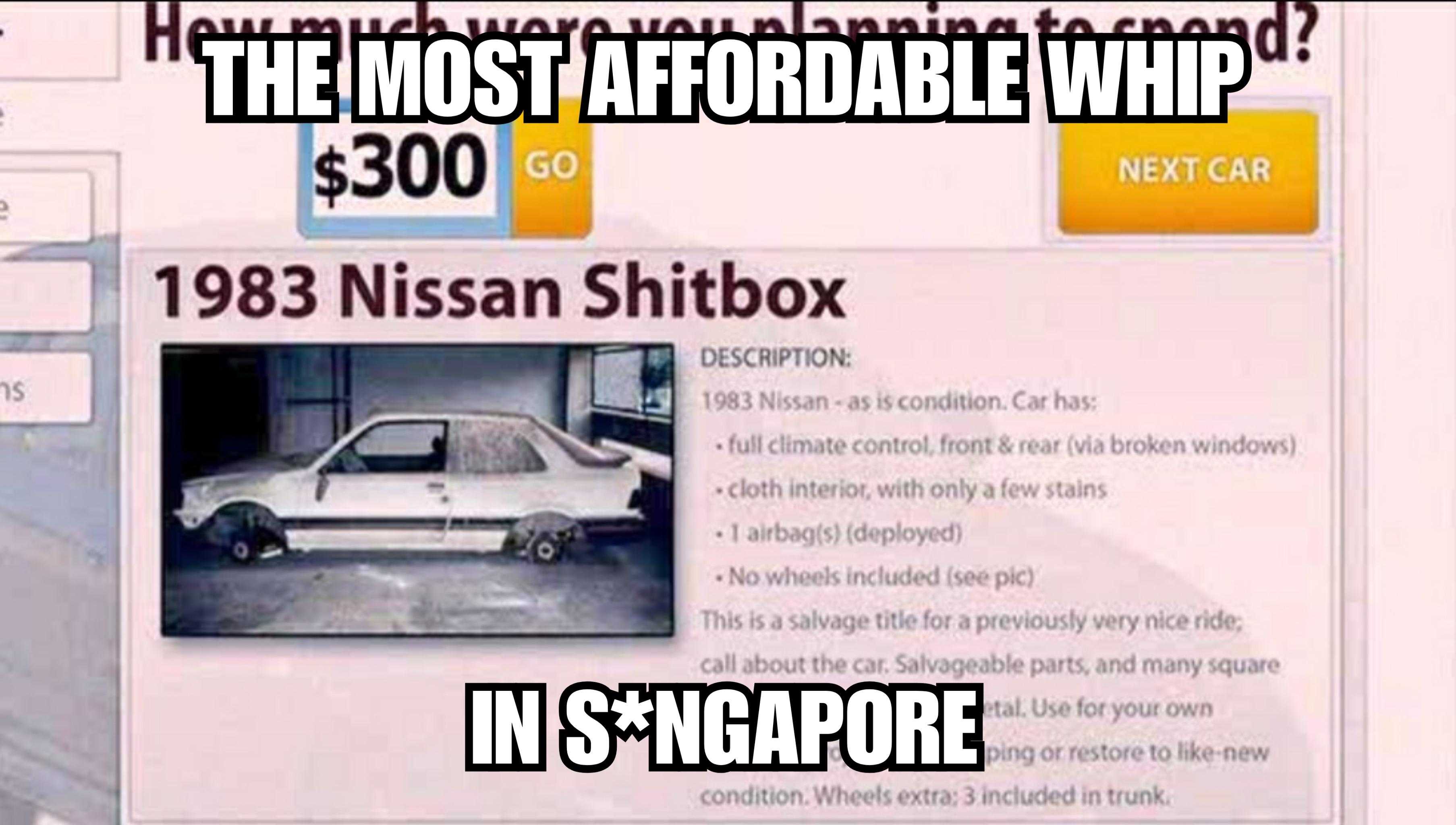 a close up of a car on a website with a price tag