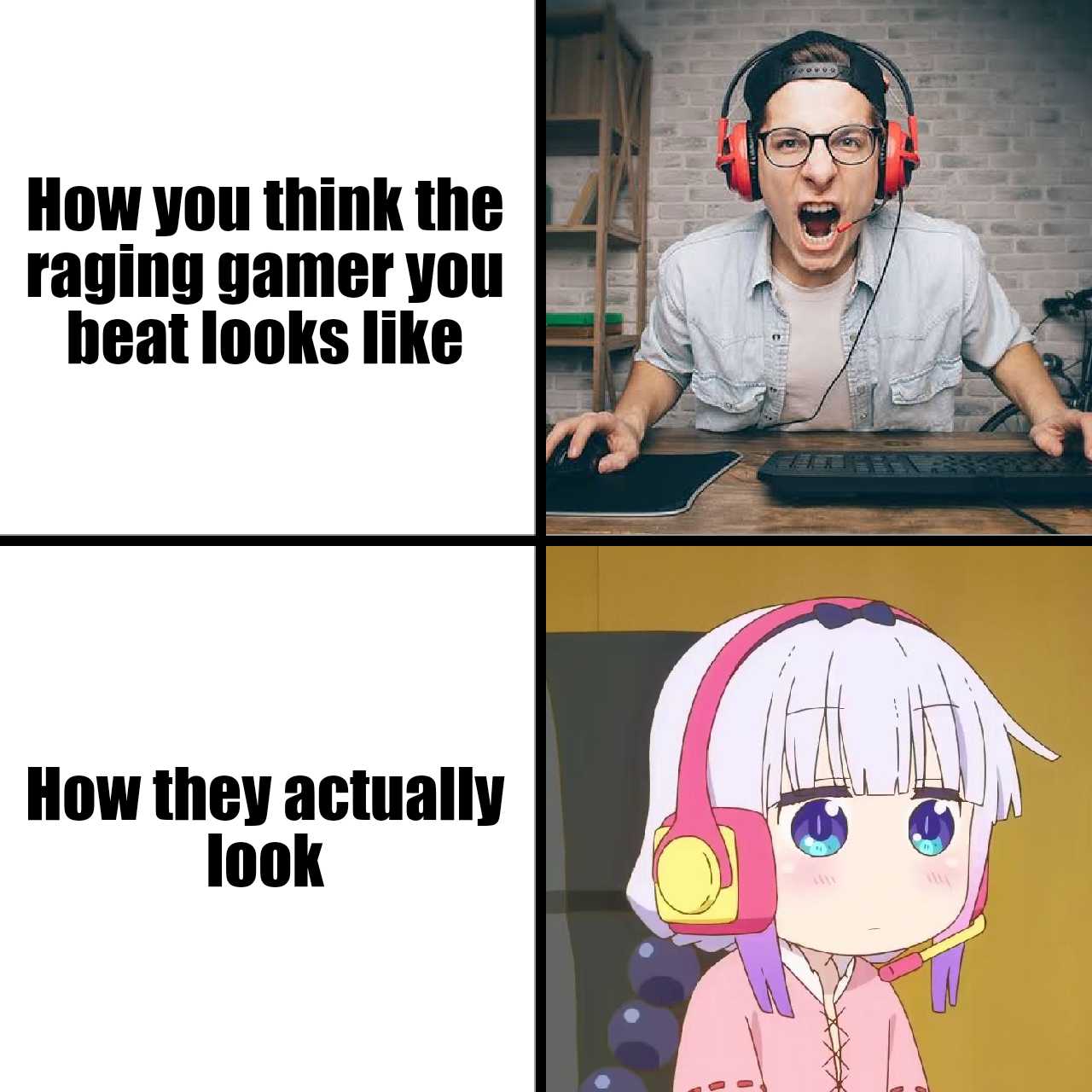 there are two pictures of a guy with headphones on and a girl with headphones on