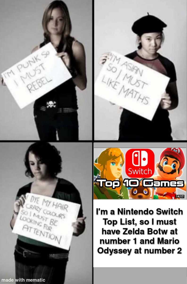 four pictures of a woman holding a sign that says top 10 games