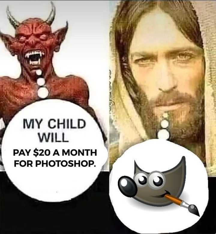 there is a picture of a man with a devil face and a picture of a devil