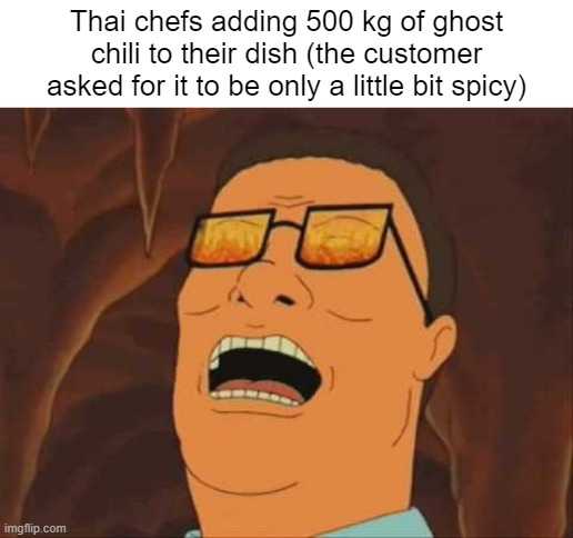 a cartoon image of a man with glasses and a caption that reads, that chefs adding 500 kg of