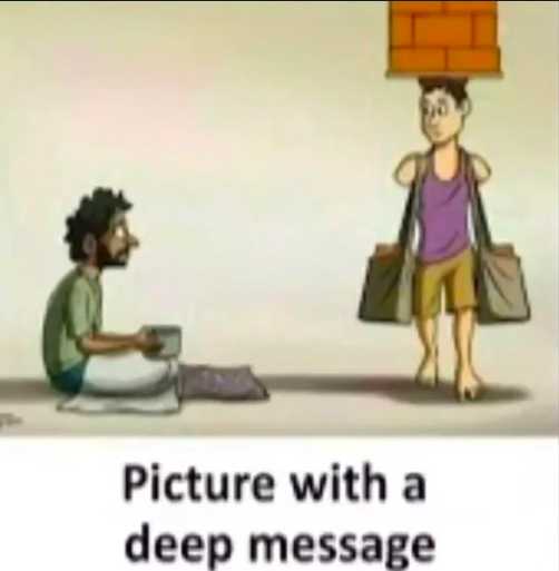 cartoon picture with a deep message from a man