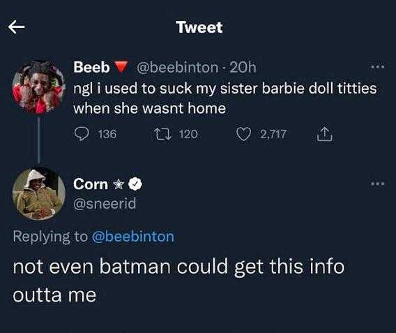 a screenshot of a tweet with a batman and a woman