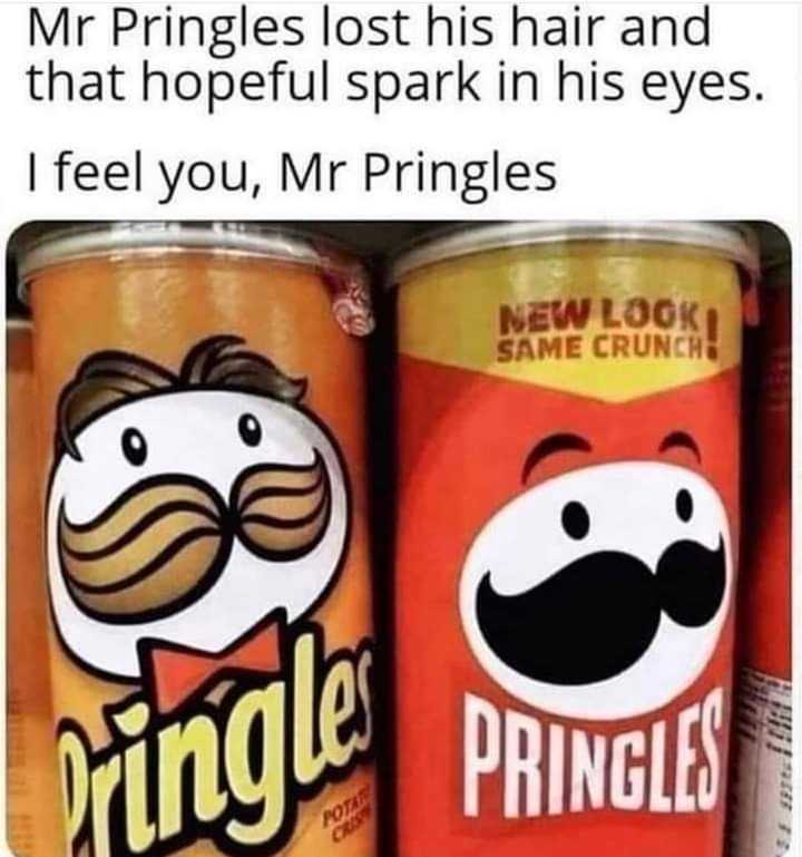 two cans of pringles with a mustache and mustache on them