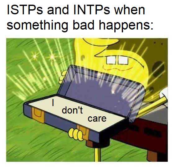 cartoon of a suitcase with a notepad on it and the caption of it ' s and intps when something bad happens