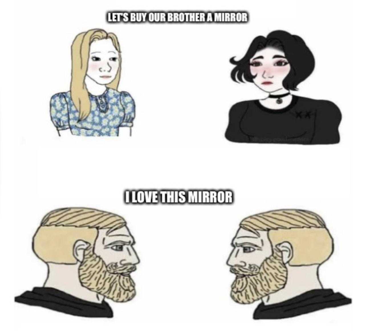 a cartoon drawing of a man and woman with different facial expressions