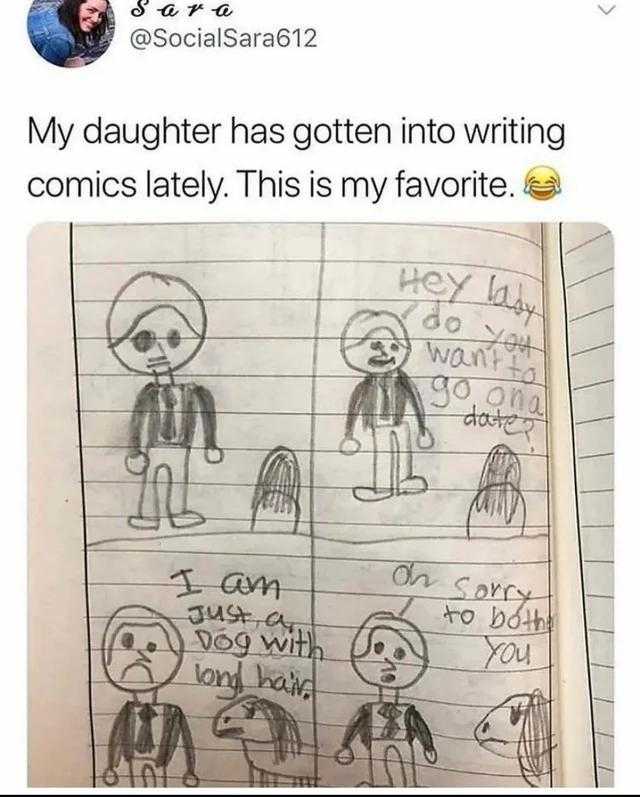 someone wrote a drawing of a man and woman on a notebook