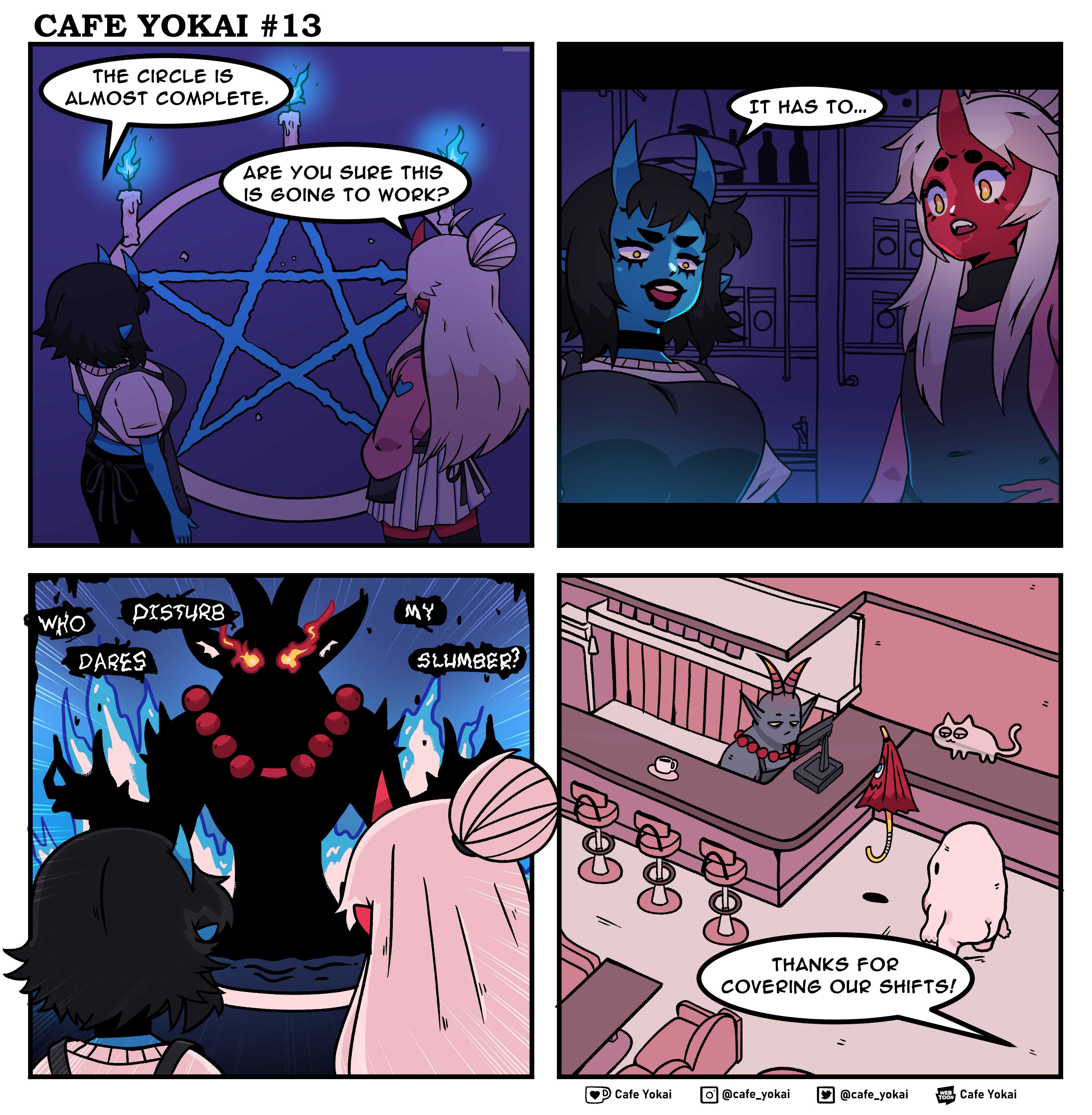 a cartoon comic strip with a comic strip of a woman and a demon