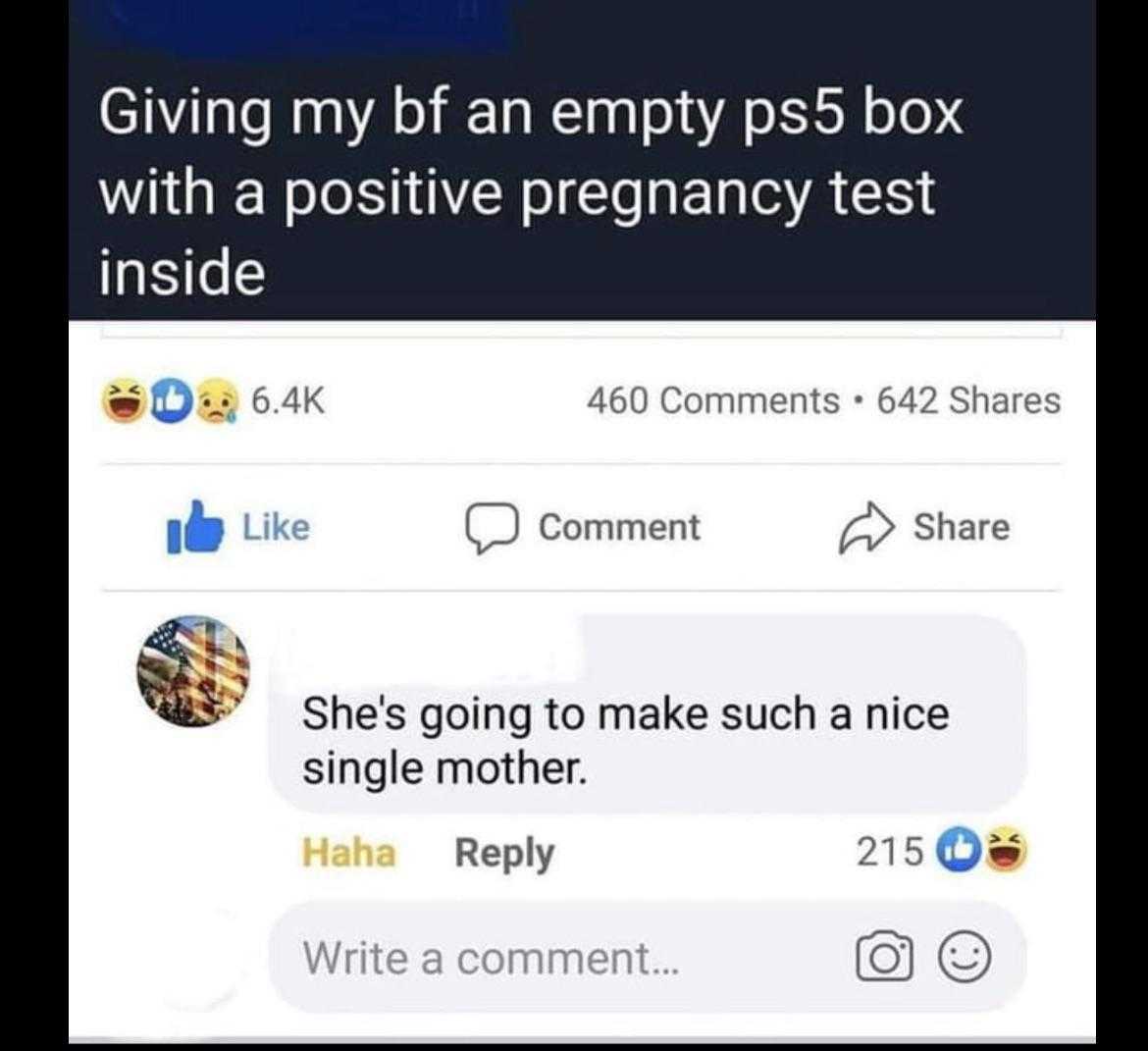 a screenshot of a text message from a woman who is giving her a positive pregnancy test