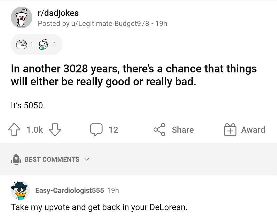 a screenshot of a twee with a caption of a person saying, ' in another 38 years, there ' s a chance that things will either be really good or really really bad '