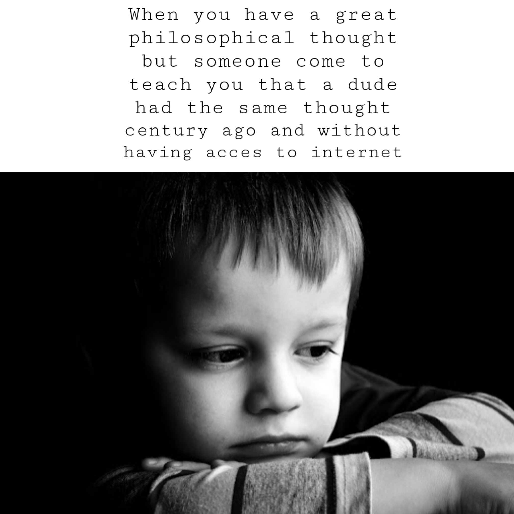 there is a black and white photo of a child with a quote