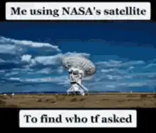 a close up of a picture of a satellite with a sky background